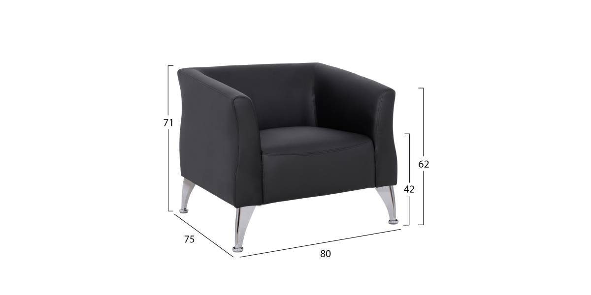 ΠΟΛΥΘΡΟΝΑ KIANA HM3122.11 ΜΕ ΜΑΥΡΟ PU 80x75x71 εκ.