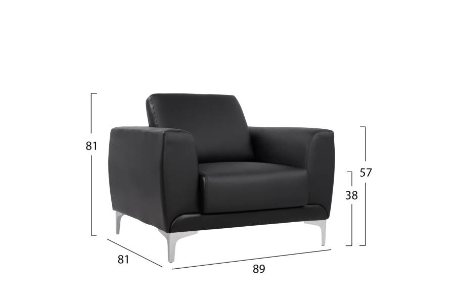 ΠΟΛΥΘΡΟΝΑ KENZIE HM3121.11 ΜΕ ΜΑΥΡΟ PU 89x81x81 εκ.
