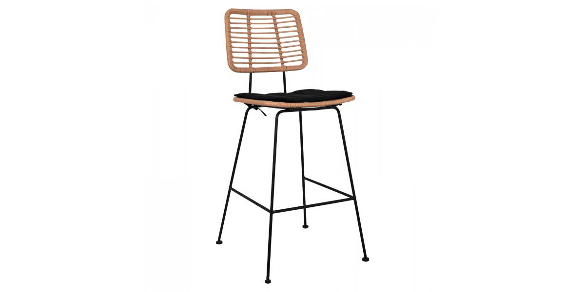 ΣΚΑΜΠΟ ΜΕΤΑΛΛΙΚΟ ΜΕ ΜΑΞΙΛΑΡΙ ALLEGRA HM5455 ΜΕ WICKER ΜΠΕΖ 46,5x55x117,5Υ εκ.