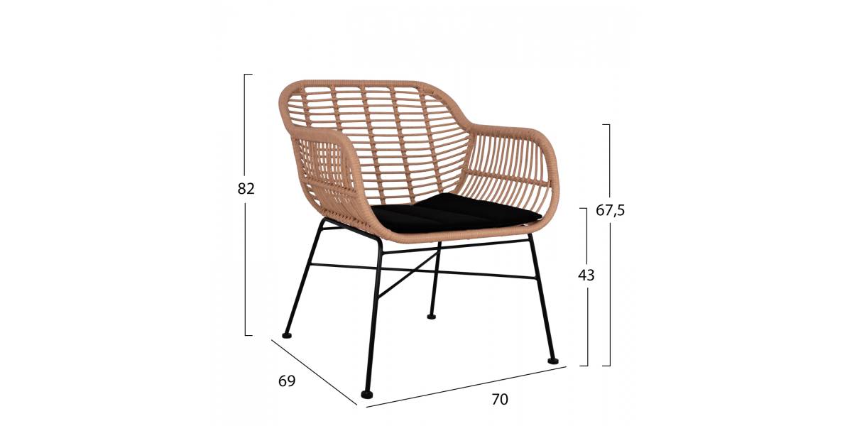 ΣΕΤ ΣΑΛΟΝΙ 4ΤΜΧ ALLEGRA HM5460 ΜΕΤΑΛΛΟ & WICKER ΣΕ ΜΠΕΖ ΧΡΩΜΑ