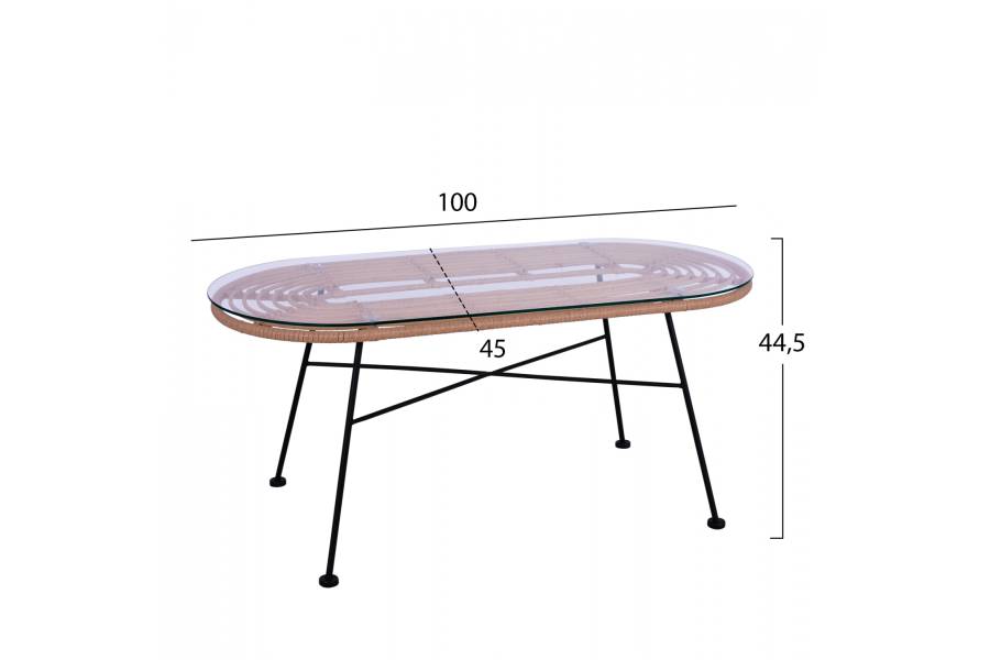 ΣΕΤ ΣΑΛΟΝΙ 4ΤΜΧ ALLEGRA HM5460 ΜΕΤΑΛΛΟ & WICKER ΣΕ ΜΠΕΖ ΧΡΩΜΑ