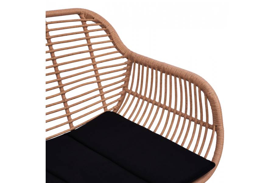 ΣΕΤ ΣΑΛΟΝΙ 4ΤΜΧ ALLEGRA HM5460 ΜΕΤΑΛΛΟ & WICKER ΣΕ ΜΠΕΖ ΧΡΩΜΑ