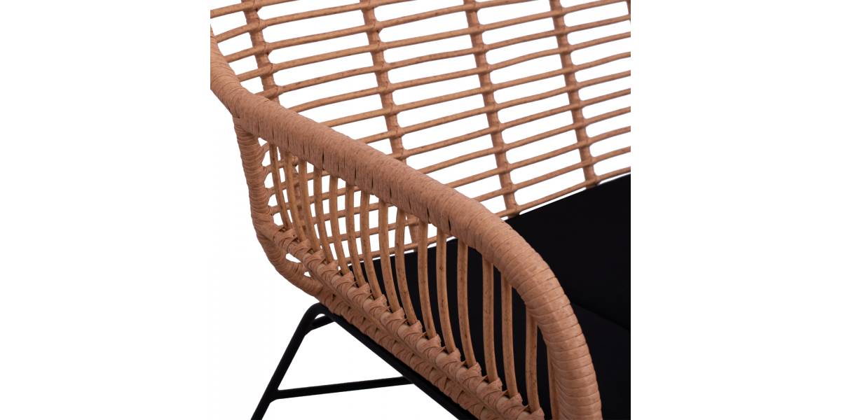 ΣΕΤ ΣΑΛΟΝΙ 4ΤΜΧ ALLEGRA HM5460 ΜΕΤΑΛΛΟ & WICKER ΣΕ ΜΠΕΖ ΧΡΩΜΑ