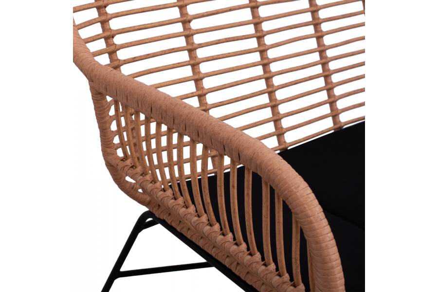 ΣΕΤ ΣΑΛΟΝΙ 4ΤΜΧ ALLEGRA HM5460 ΜΕΤΑΛΛΟ & WICKER ΣΕ ΜΠΕΖ ΧΡΩΜΑ