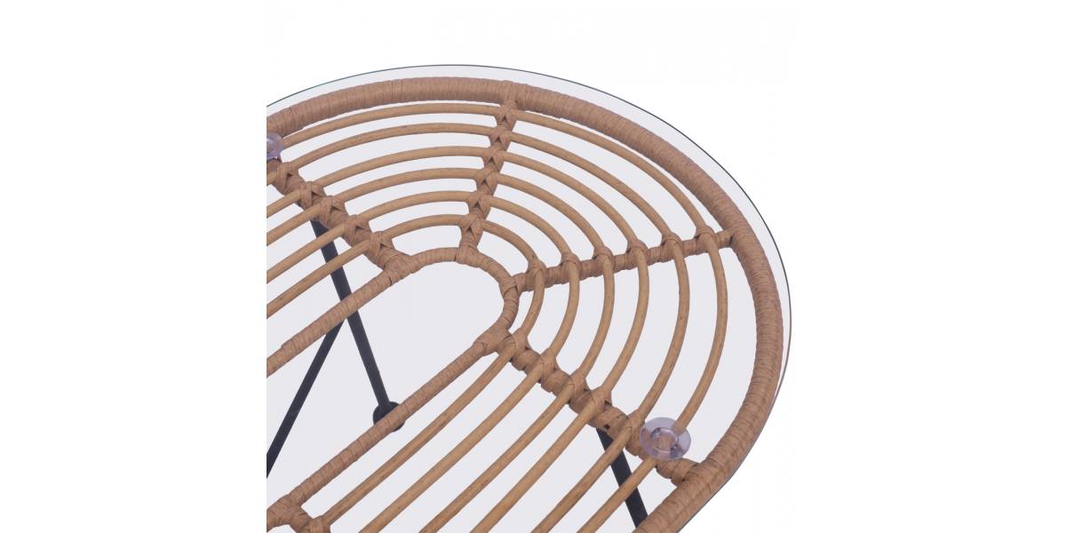 ΣΕΤ ΣΑΛΟΝΙ 4ΤΜΧ ALLEGRA HM5460 ΜΕΤΑΛΛΟ & WICKER ΣΕ ΜΠΕΖ ΧΡΩΜΑ