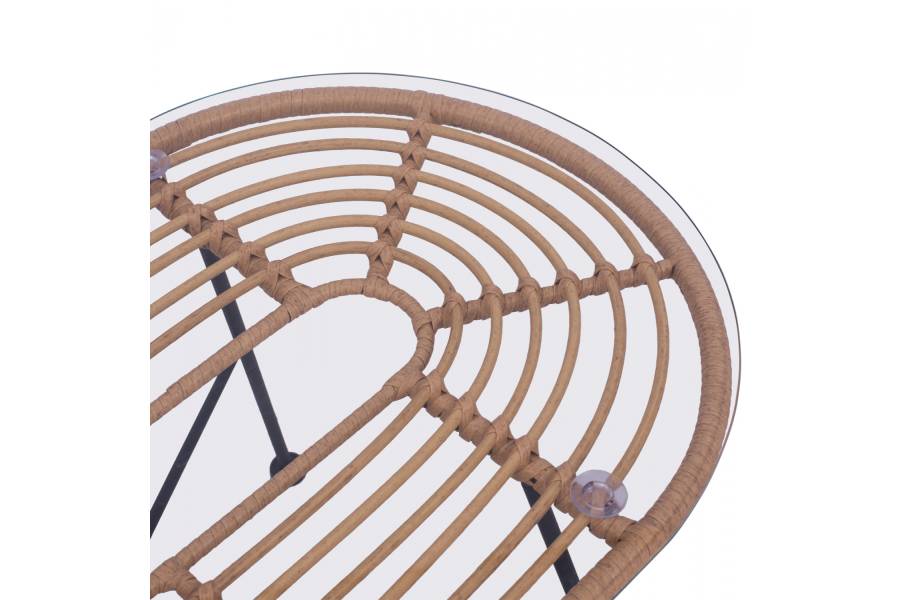 ΣΕΤ ΣΑΛΟΝΙ 4ΤΜΧ ALLEGRA HM5460 ΜΕΤΑΛΛΟ & WICKER ΣΕ ΜΠΕΖ ΧΡΩΜΑ