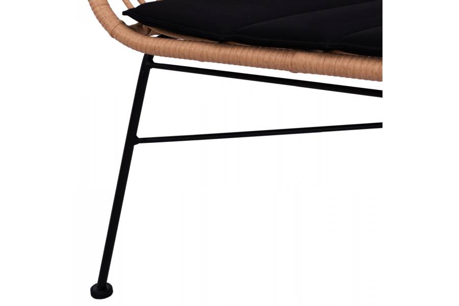 ΣΕΤ ΣΑΛΟΝΙ 4ΤΜΧ ALLEGRA HM5460 ΜΕΤΑΛΛΟ & WICKER ΣΕ ΜΠΕΖ ΧΡΩΜΑ