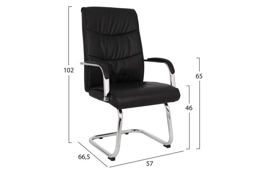 ΠΟΛΥΘΡΟΝΑ JACOB HM1045.11 ΜΑΥΡΟ PU ΜΕ ΒΑΣΗ ΧΡΩΜΙΟΥ 57x66,5x102 cm