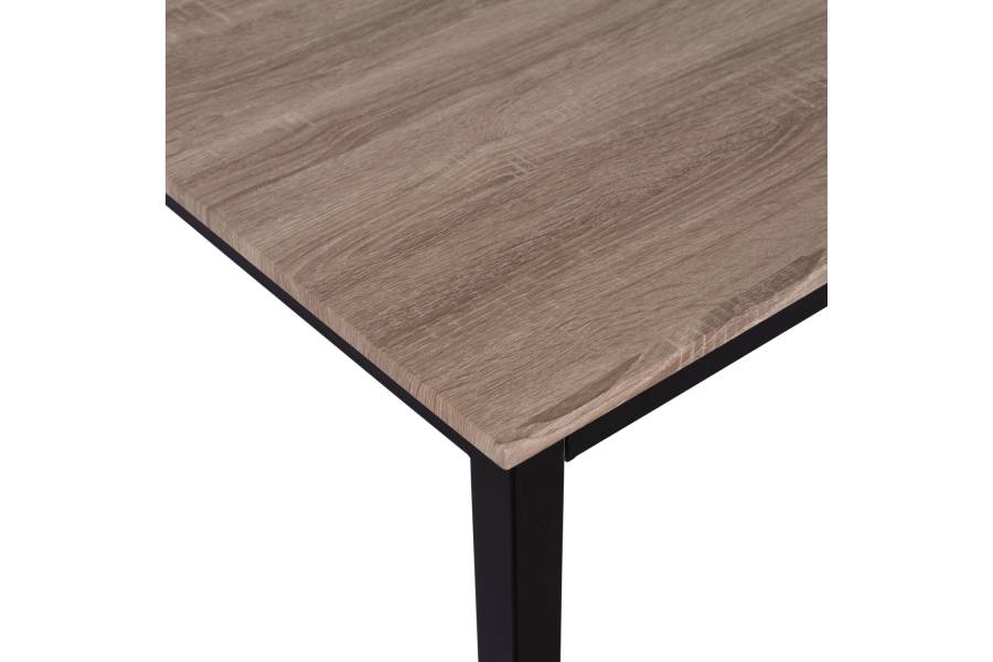ΤΡΑΠΕΖΙ ΤΡΑΠΕΖΑΡΙΑΣ PANYA HM8332, 110X70Χ76 SONOMA, ΜΑΥΡΑ ΠΟΔΙΑ