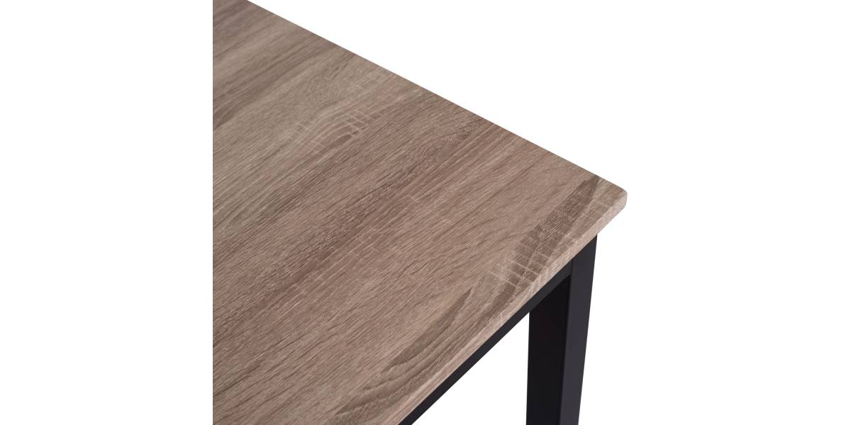 ΤΡΑΠΕΖΙ ΤΡΑΠΕΖΑΡΙΑΣ PANYA HM8332, 110X70Χ76 SONOMA, ΜΑΥΡΑ ΠΟΔΙΑ