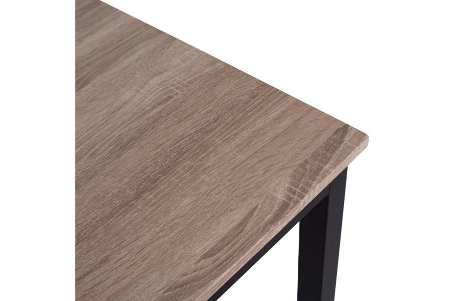 ΤΡΑΠΕΖΙ ΤΡΑΠΕΖΑΡΙΑΣ PANYA HM8332, 110X70Χ76 SONOMA, ΜΑΥΡΑ ΠΟΔΙΑ