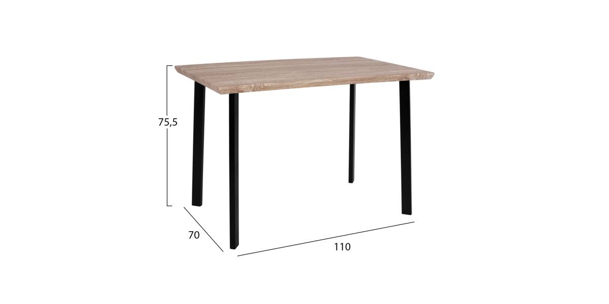 ΤΡΑΠΕΖΙ ΤΡΑΠΕΖΑΡΙΑΣ PALANI 110X70 SONAMA ΜΕ ΜΑΥΡΑ ΠΟΔΙΑ HM8333