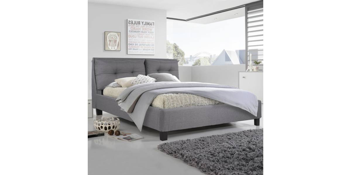 ΚΡΕΒΑΤΙ BILLIE 160x200 εκ. ΜΕ ΥΦΑΣΜΑ ΓΚΡΙ HM551.05