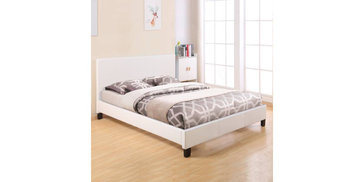 ΚΡΕΒΑΤΙ BECCA 150x200 εκ. ΜΕ PU ΛΕΥΚΟ HM553.01