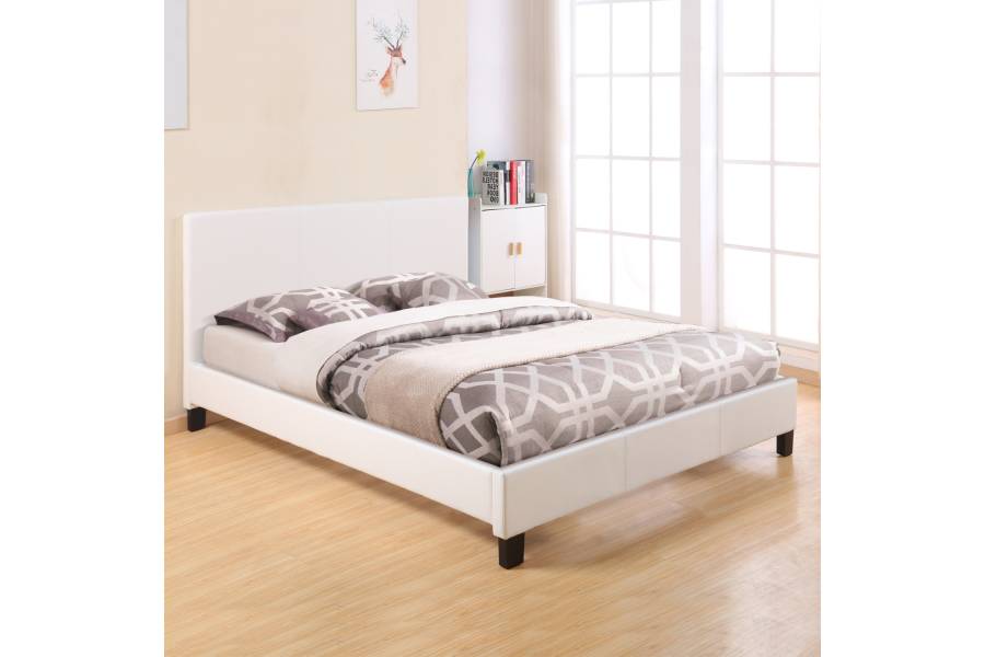 ΚΡΕΒΑΤΙ BECCA 150x200 εκ. ΜΕ PU ΛΕΥΚΟ HM553.01