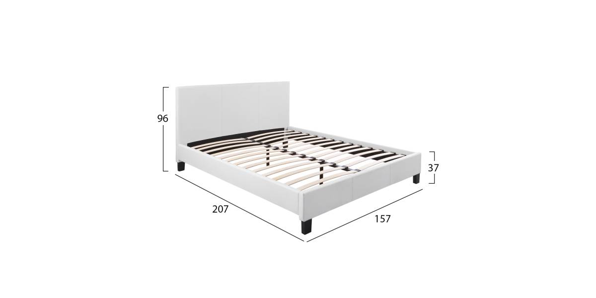 ΚΡΕΒΑΤΙ BECCA 150x200 εκ. ΜΕ PU ΛΕΥΚΟ HM553.01