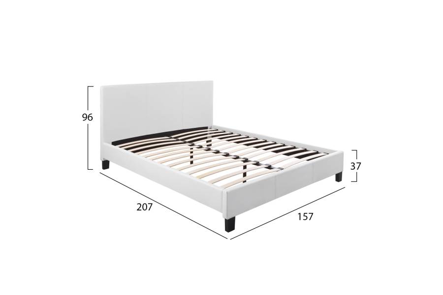 ΚΡΕΒΑΤΙ BECCA 150x200 εκ. ΜΕ PU ΛΕΥΚΟ HM553.01
