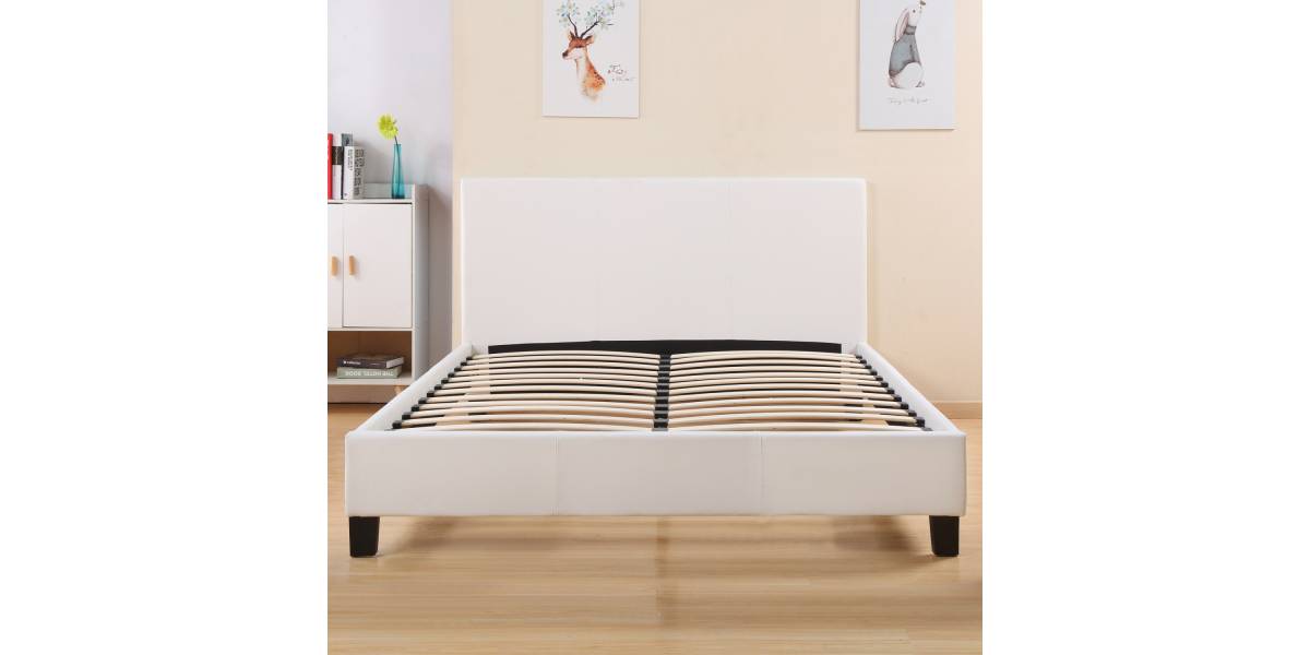 ΚΡΕΒΑΤΙ BECCA 150x200 εκ. ΜΕ PU ΛΕΥΚΟ HM553.01