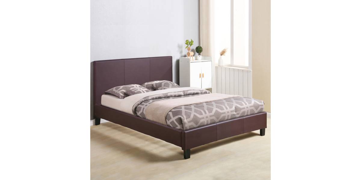 ΚΡΕΒΑΤΙ BECCA 150x200 εκ. ΜΕ PU ΚΑΦΕ HM553.02