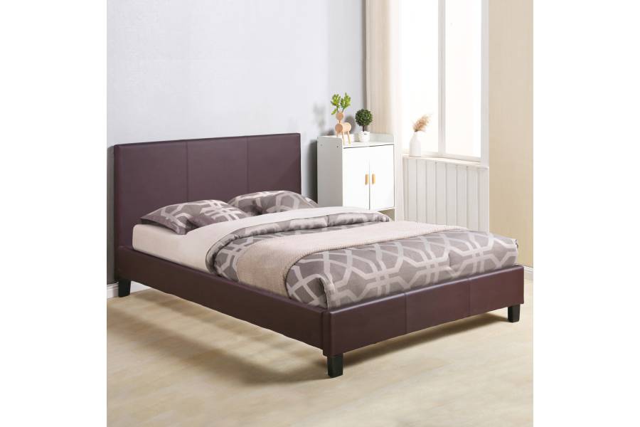 ΚΡΕΒΑΤΙ BECCA 150x200 εκ. ΜΕ PU ΚΑΦΕ HM553.02