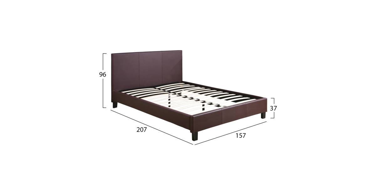ΚΡΕΒΑΤΙ BECCA 150x200 εκ. ΜΕ PU ΚΑΦΕ HM553.02