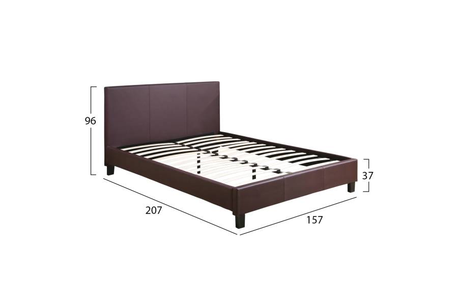 ΚΡΕΒΑΤΙ BECCA 150x200 εκ. ΜΕ PU ΚΑΦΕ HM553.02