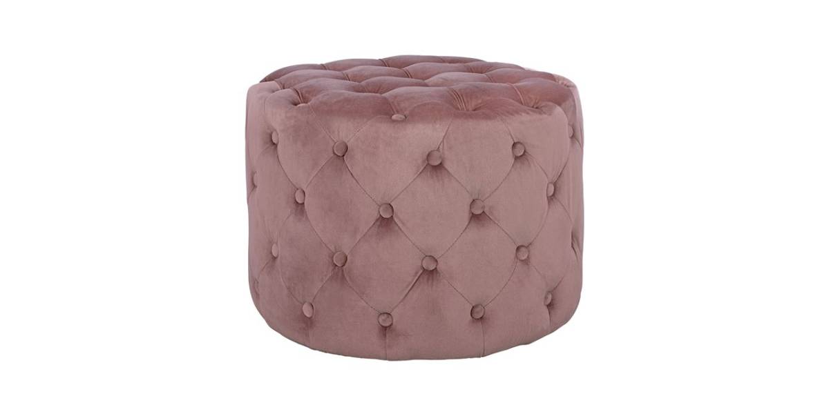 ΣΚΑΜΠΟ KASSIE ΣΑΠΙΟ ΜΗΛΟ ΒΕΛΟΥΔΟ ΤΥΠΟΥ CHESTERFIELD HM8406.02 Φ60x43Υ εκ.