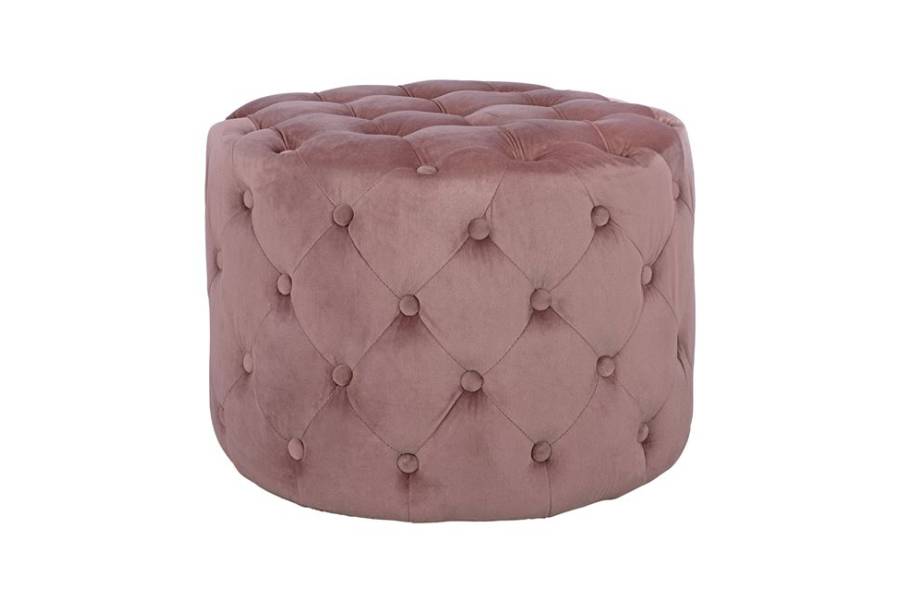 ΣΚΑΜΠΟ KASSIE ΣΑΠΙΟ ΜΗΛΟ ΒΕΛΟΥΔΟ ΤΥΠΟΥ CHESTERFIELD HM8406.02 Φ60x43Υ εκ.