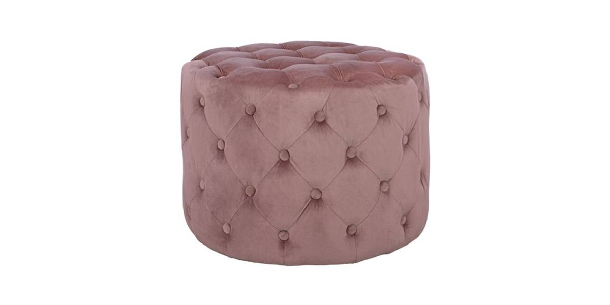 ΣΚΑΜΠΟ KASSIE ΣΑΠΙΟ ΜΗΛΟ ΒΕΛΟΥΔΟ ΤΥΠΟΥ CHESTERFIELD HM8406.02 Φ60x43Υ εκ.