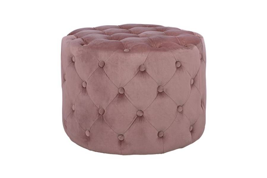 ΣΚΑΜΠΟ KASSIE ΣΑΠΙΟ ΜΗΛΟ ΒΕΛΟΥΔΟ ΤΥΠΟΥ CHESTERFIELD HM8406.02 Φ60x43Υ εκ.