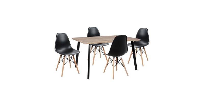 ΣΕΤ ΤΡΑΠΕΖΑΡΙΑΣ 5ΤΜΧ HM10346 ΤΡΑΠΕΖΙ 140x80x76 cm & 4 ΚΑΡΕΚΛΕΣ TWIST