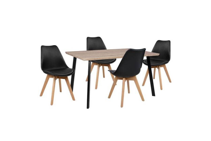 ΣΕΤ ΤΡΑΠΕΖΑΡΙΑΣ 5ΤΜΧ HM10347 ΤΡΑΠΕΖΙ 140x80x76 cm & 4 ΚΑΡΕΚΛΕΣ VEGAS