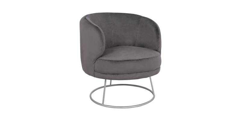ΠΟΛΥΘΡΟΝΑ ARIEN ΓΚΡΙ ΒΕΛΟΥΔΟ ΜΕ ΑΣΗΜΙ ΒΑΣΗ HM8403.01 80x75x82Υ εκ.