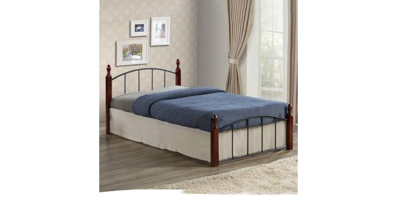 ΚΡΕΒΑΤΙ MAKAI ΜΕΤΑΛΛΟ ΞΥΛΟ ΚΑΡΥΔΙ ΣΤΡΩΜΑ 90X190 HM381