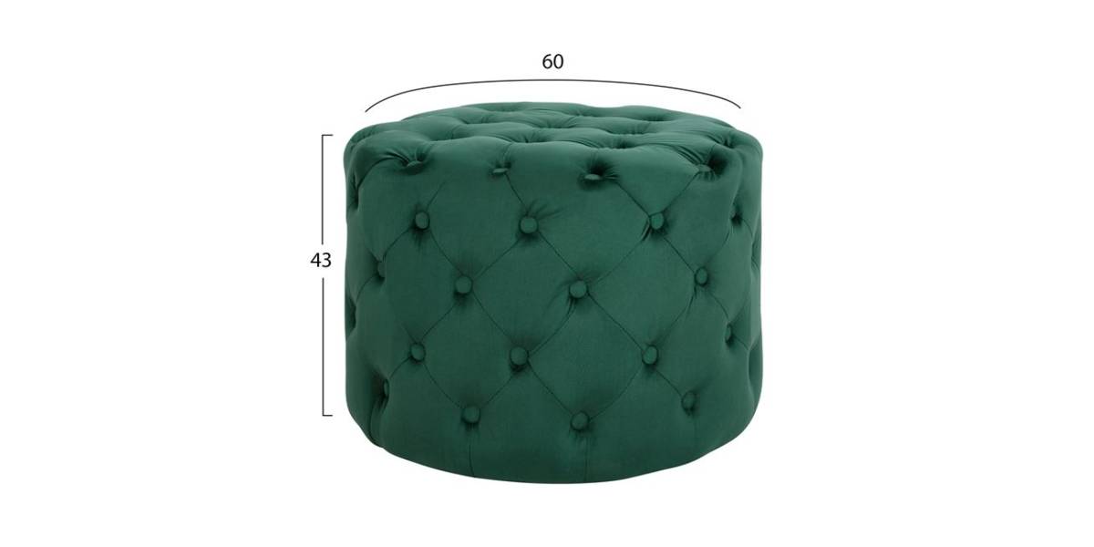 ΣΚΑΜΠΟ KASSIE ΚΥΠΑΡΙΣΣΙ ΒΕΛΟΥΔΟ ΤΥΠΟΥ CHESTERFIELD HM8406.03 Φ60x43Υ εκ.