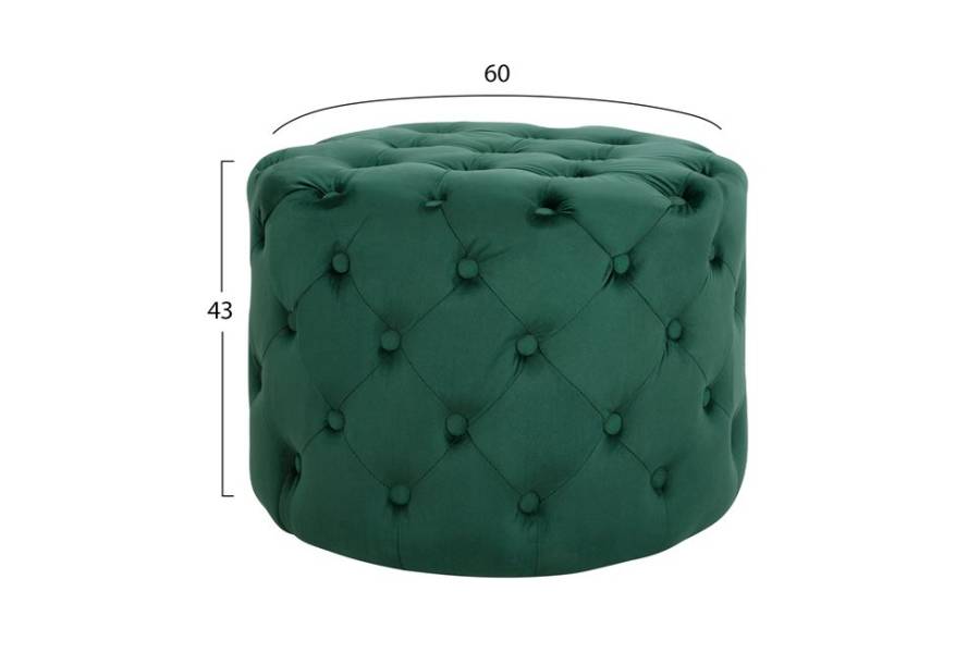 ΣΚΑΜΠΟ KASSIE ΚΥΠΑΡΙΣΣΙ ΒΕΛΟΥΔΟ ΤΥΠΟΥ CHESTERFIELD HM8406.03 Φ60x43Υ εκ.