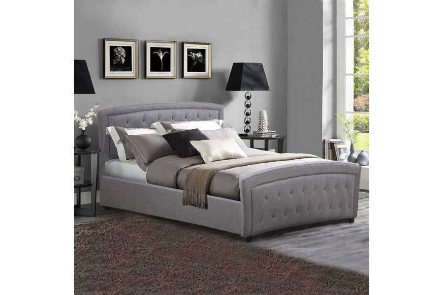 ΚΡΕΒΑΤΙ ODELIA ΜΕ ΥΦΑΣΜΑ DARK GREY HM550.05 150x200 εκ.