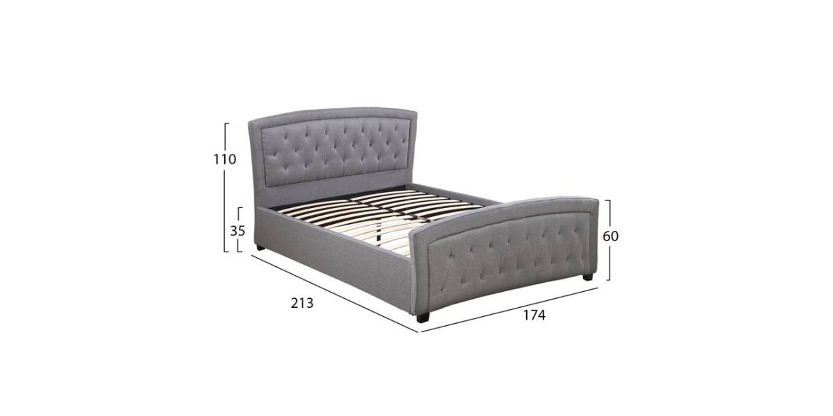 ΚΡΕΒΑΤΙ ODELIA ΜΕ ΥΦΑΣΜΑ DARK GREY HM550.05 150x200 εκ.