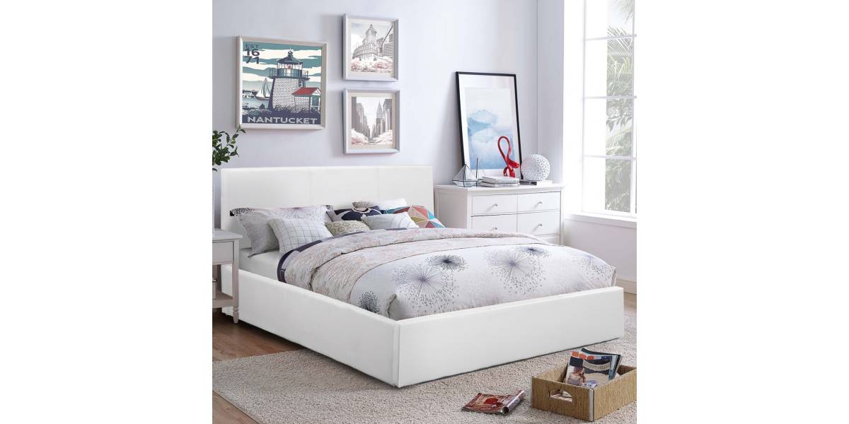ΚΡΕΒΑΤΙ BOBBI PU ΛΕΥΚΟ ΜΕ ΑΠΟΘΗΚΕΥΤΙΚΟ ΧΩΡΟ 150x200 εκ. HM554.01
