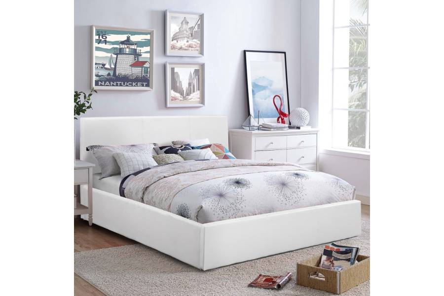 ΚΡΕΒΑΤΙ BOBBI PU ΛΕΥΚΟ ΜΕ ΑΠΟΘΗΚΕΥΤΙΚΟ ΧΩΡΟ 150x200 εκ. HM554.01