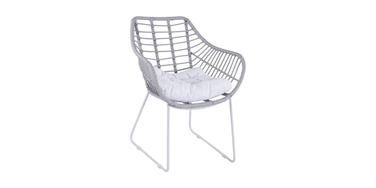 ΠΟΛΥΘΡΟΝΑ ΜΕΤΑΛΛΙΚΗ RADLEY ΑΣΠΡΟ ΜΑΤ & ΓΚΡΙ WICKER HM5300.02