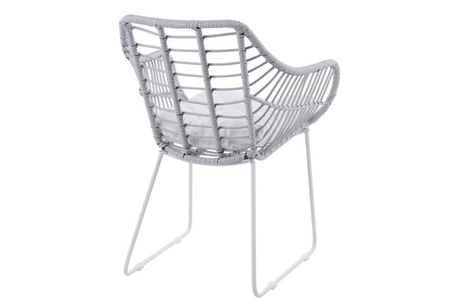 ΠΟΛΥΘΡΟΝΑ ΜΕΤΑΛΛΙΚΗ RADLEY ΑΣΠΡΟ ΜΑΤ & ΓΚΡΙ WICKER HM5300.02