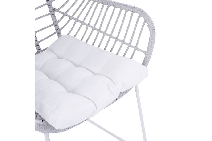 ΠΟΛΥΘΡΟΝΑ ΜΕΤΑΛΛΙΚΗ RADLEY ΑΣΠΡΟ ΜΑΤ & ΓΚΡΙ WICKER HM5300.02