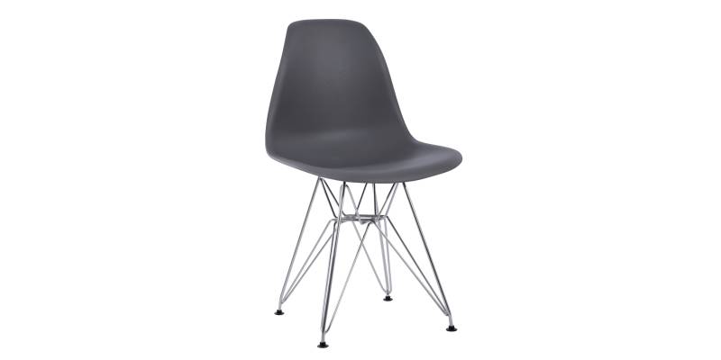 ΚΑΡΕΚΛΑ TWIST HM8449.10 ΜΕ ΠΟΔΙ ΧΡΩΜΙΟΥ ΚΑΙ ΚΑΘΙΣΜΑ PP ΓΚΡΙ 46,5Χ48Χ81 ΕΚ