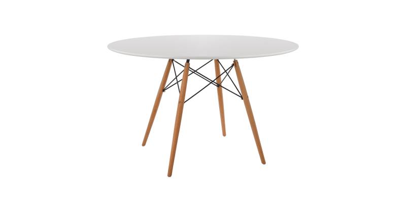 ΤΡΑΠΕΖΙ MINIMAL ΣΤΡΟΓΓΥΛΟ HM8454.01 MDF ΣΕ ΛΕΥΚΟ-ΠΟΔΙΑ ΟΞΙΑΣ ΣΕ ΦΥΣΙΚΟ Φ120Χ75Υεκ.