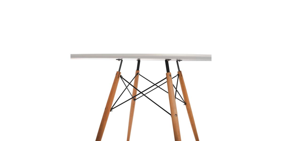 ΤΡΑΠΕΖΙ MINIMAL ΣΤΡΟΓΓΥΛΟ HM8454.01 MDF ΣΕ ΛΕΥΚΟ-ΠΟΔΙΑ ΟΞΙΑΣ ΣΕ ΦΥΣΙΚΟ Φ120Χ75Υεκ.