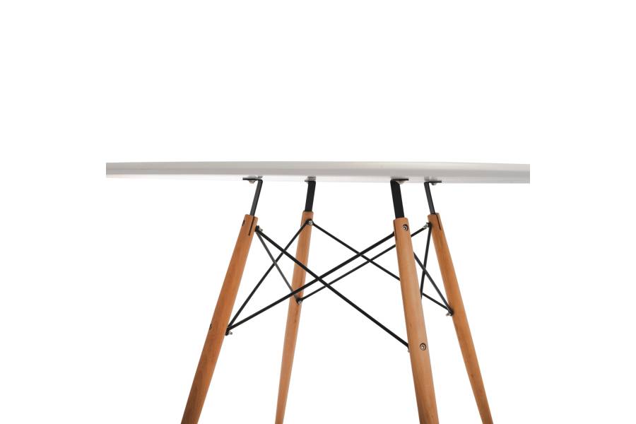 ΤΡΑΠΕΖΙ MINIMAL ΣΤΡΟΓΓΥΛΟ HM8454.01 MDF ΣΕ ΛΕΥΚΟ-ΠΟΔΙΑ ΟΞΙΑΣ ΣΕ ΦΥΣΙΚΟ Φ120Χ75Υεκ.
