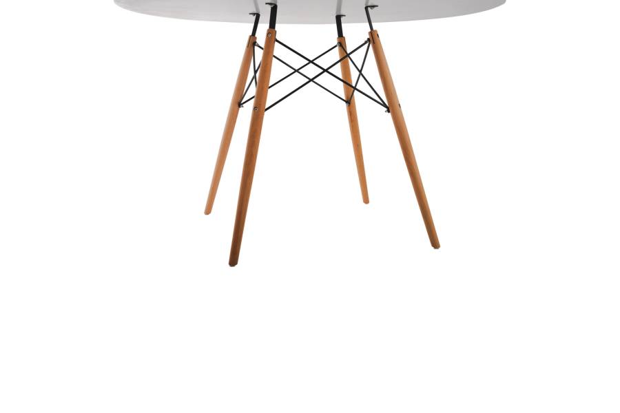 ΤΡΑΠΕΖΙ MINIMAL ΣΤΡΟΓΓΥΛΟ HM8454.01 MDF ΣΕ ΛΕΥΚΟ-ΠΟΔΙΑ ΟΞΙΑΣ ΣΕ ΦΥΣΙΚΟ Φ120Χ75Υεκ.