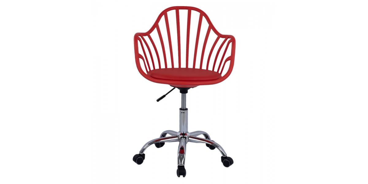 ΚΑΡΕΚΛΑ ΓΡΑΦΕΙΟΥ BECKY HM8457.04 ΣΕ ΚΟΚΚΙΝΟ ΧΡΩΜΑ 57Χ57Χ96 ΕΚ