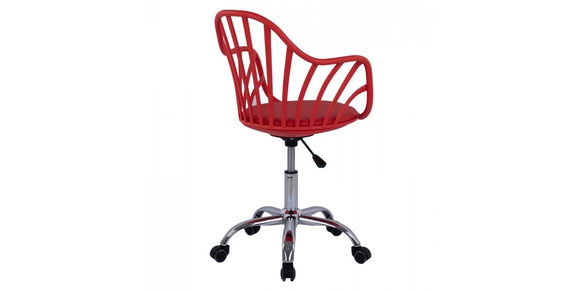 ΚΑΡΕΚΛΑ ΓΡΑΦΕΙΟΥ BECKY HM8457.04 ΣΕ ΚΟΚΚΙΝΟ ΧΡΩΜΑ 57Χ57Χ96 ΕΚ